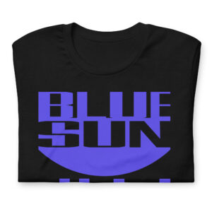 Blue Sun T Shirt Product Image Folded Black