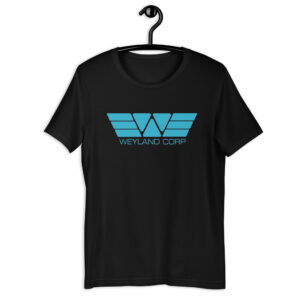 Weyland Corp T Shirt Product Image Hanger Black