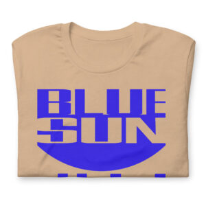 Blue Sun T Shirt Product Image Folded Tan