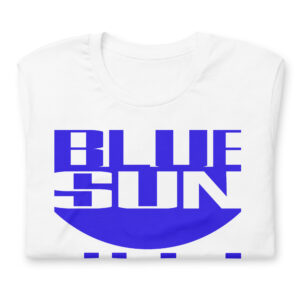 Blue Sun T Shirt Product Image Folded White